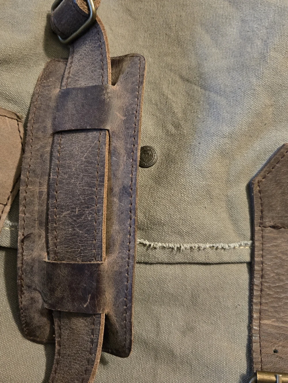 Vintage Addiction Recycled Canvas Leather Crossbody Messenger Bag Unisex